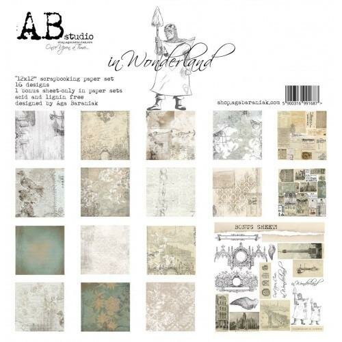 Paper pad 30.5x30.5cm In Wonderland p/9vel