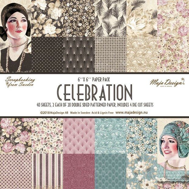 Paper pad 15x15cm Celebration p/40vel