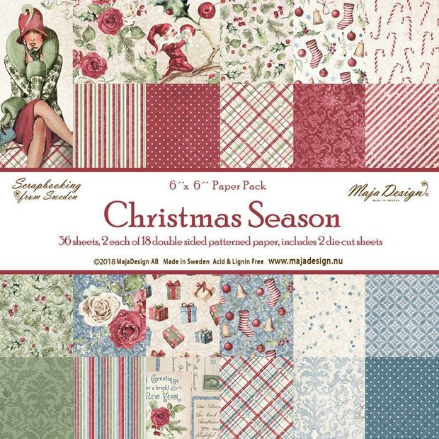 Paper pad 15x15cm Christmas season p/36vel