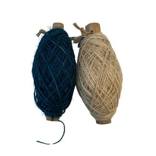 flaxkoord jute turquoise 1mm p/50mtr 