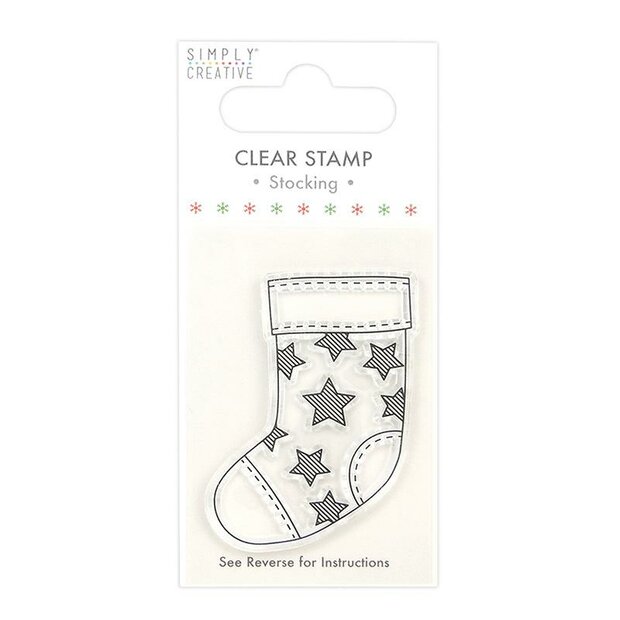 Clear stamp Stocking ster 7x4cm p/st