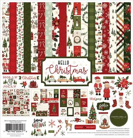 Paper pad 30,5x30,5cm Hello Christmas collection kit p/12vel