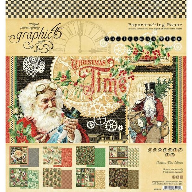  Paper pad 20x20cm christmas time p/set