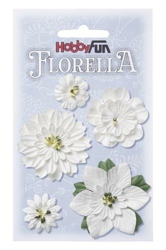 Bloemen wit 2-5cm p/5st luxe