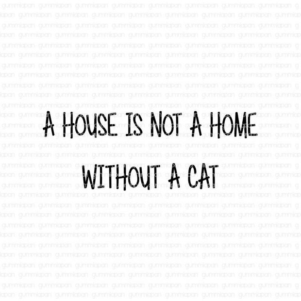 Stamp A house is not a home without a cat 31x11mm p/st rubber unmounted