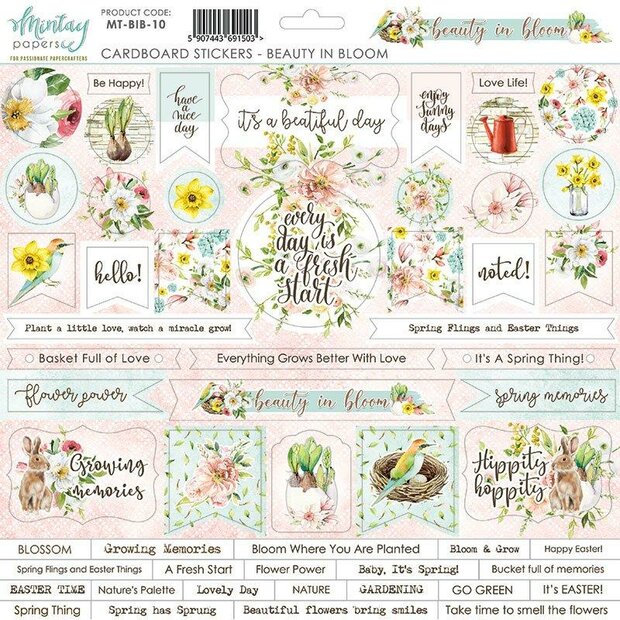 Cardboard Stickers Beauty in Bloom 30.5x30.5cm p/vel