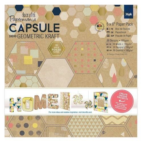 Paper pad Capsule Geomatric 15x15cm p/36st