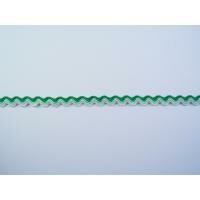 Lint appelgroen zigzag band Hip-line 8mm p/m