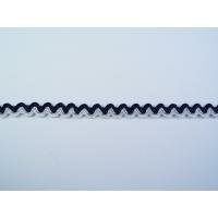 Lint donkerblauw zigzag band Hip-line 8mm p/m