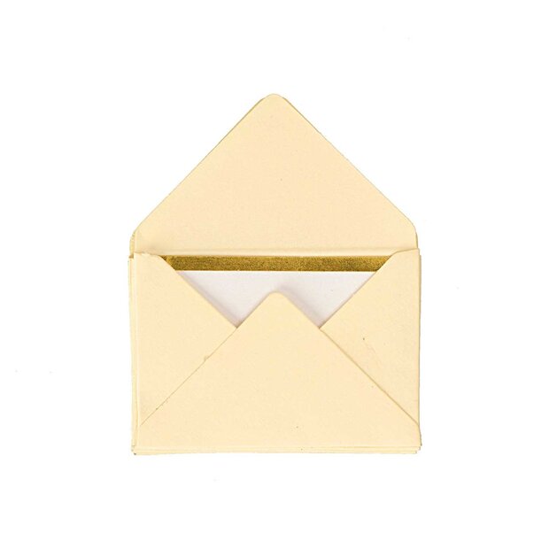 Envelop creme 4.4x3cm p/10st met kaartje klein