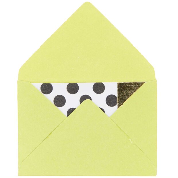 Envelop limegroen 4.4x3cm p/10st met kaartje klein