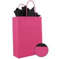 Draagtas 22x10x31cm fuchsia p/50st papier gedraaid