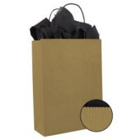  Draagtas 14x7x19cm goud p/50st papier gedraaid