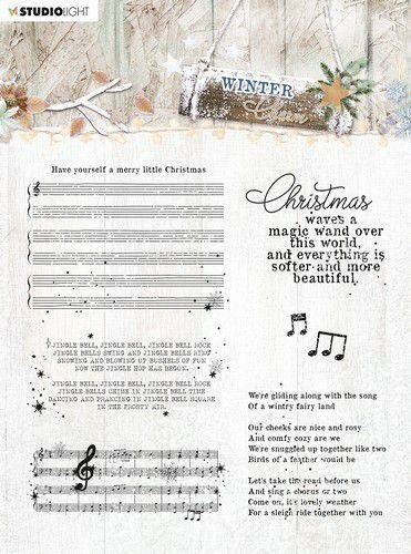 Clear stamp nr.493 Winter charm 14x14cm teksten p/st