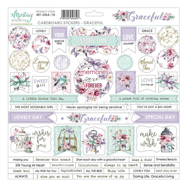 Cardboard Stickers Graceful 30.5x30.5cm p/vel