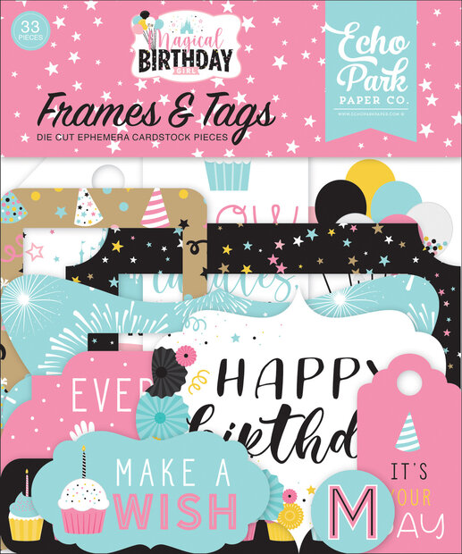 Frames&amp;Tags roze Magical Birthday p/33st