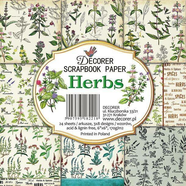 Paper pad Herbs 15x15cm p/24vel