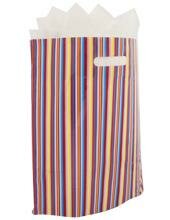 Draagtas streep 25x4x36cm p/50st plastic snoep 