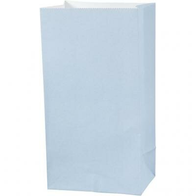 Zakken lichtblauw 9x5x17cm p/10st blokbodem paperbag