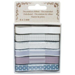 Lintenset grijs luxe 6x1mtr glimmend p/set