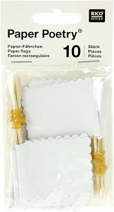 Prikker vlag 7.5cm p/10st wit