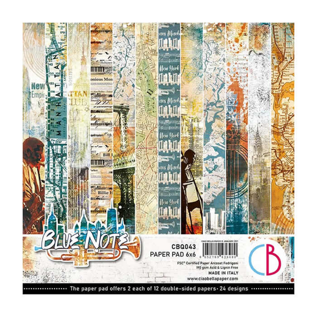 Paper pad Blue note 15x15cm p/24vel