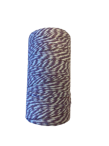 Touw lila/wit 2mm p/100mtr bakery twine