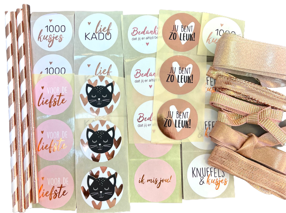 Inpakset rose goud p/33st