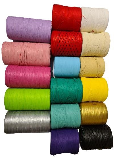 Raffia creme poly 15mm p/200mtr