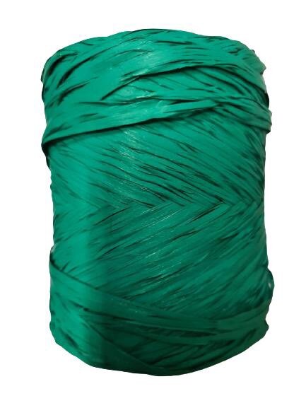 Raffia donkergroen poly 15mm p/200mtr