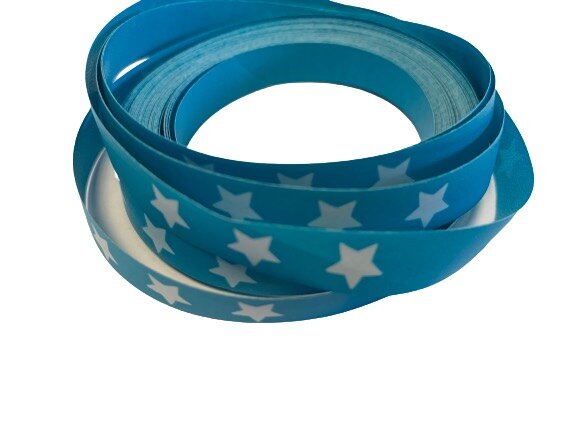 Krullint aquablauw 10mm p/10mtr ster