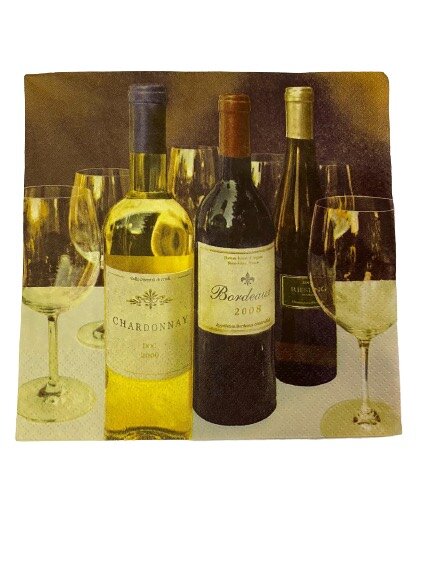 Servetten wijnfles 33x33cm p/20st