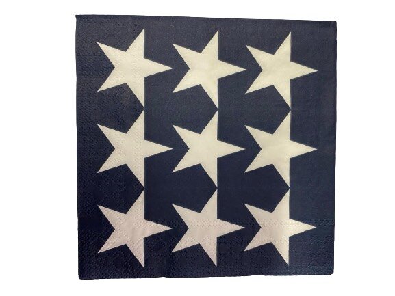 Servetten blauw 33x33cm p/20st sterren