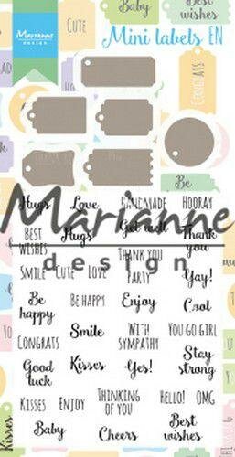 Clear stamp en Stans set Mini labels  Nederlands p/set