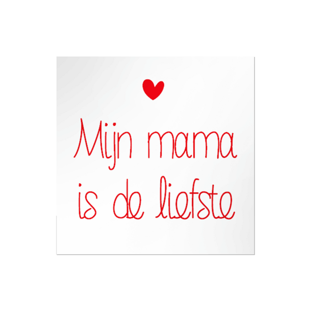 Stickers Mijn mama is de liefste rood/wit 35x35mm p/20st 