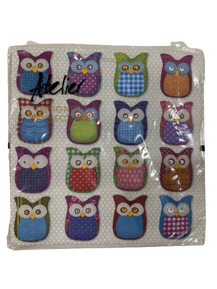 Servetten 16 kleurige uilen 33x33cm p/20vel