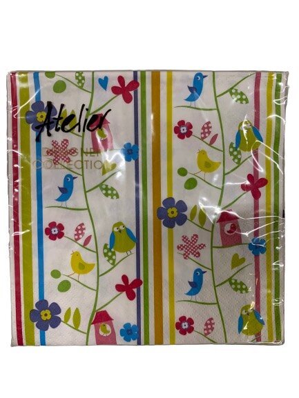 Servetten vogel 33x33cm p/20st