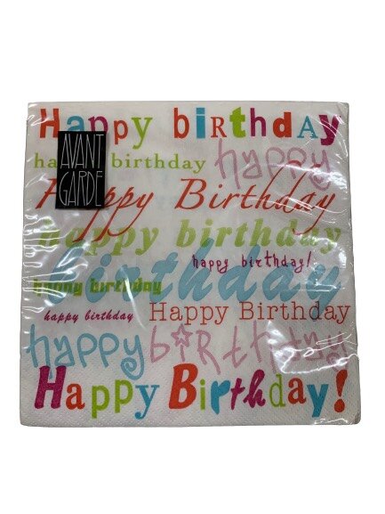 Servetten birthday en letter 33x33cm p/20st