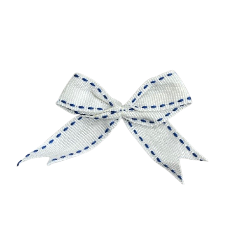 Strik wit/blauw stitch 6cm p/5st