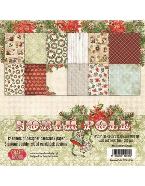 Paper pad 30.5x30.5cm North Pole p/12vel