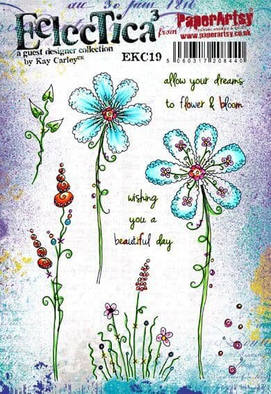 Rubber stamp bloemen A5 p/st