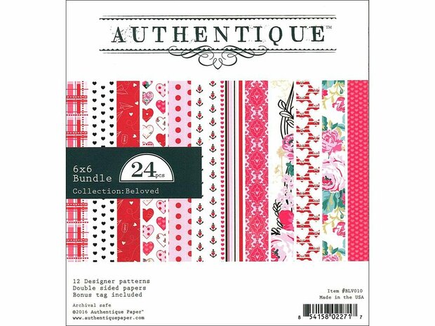 Paper pad 15x15cm Beloved p/24vel