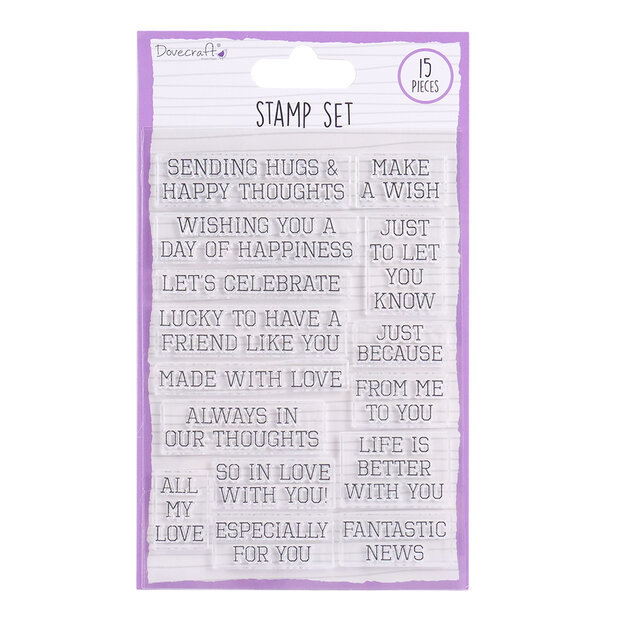 Clear Stamp Sending hugs A6 Teksten p/15st