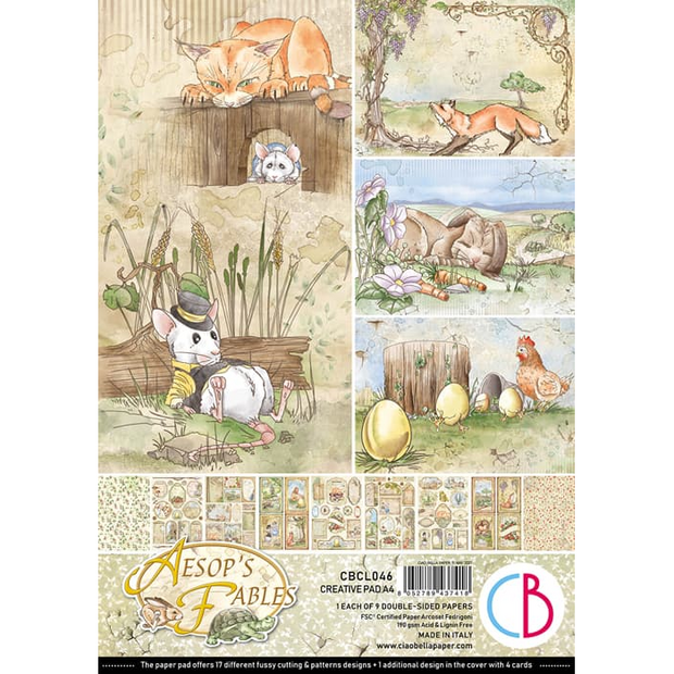 Paper pad Aesops Fables A4 p/9vel