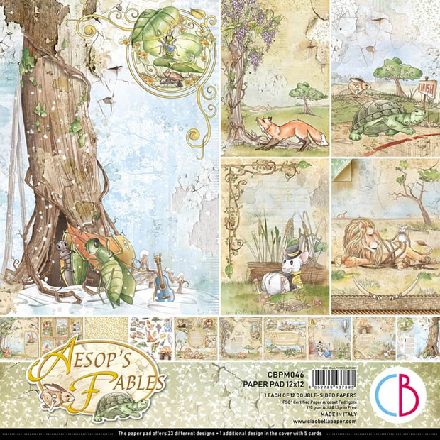 Paper pad Aesops Fables 30.5x30.5cm p/12vel 