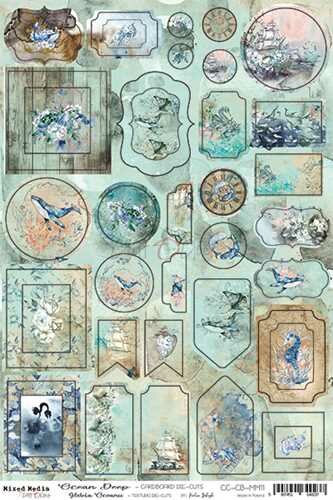 Cardboard die cuts Ocean Deep A4 p/vel