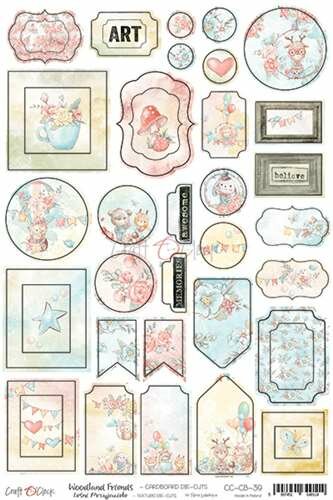 Cardboard die cuts Woodland friends A4 p/vel