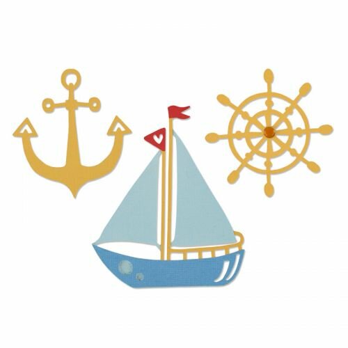 Stans Bootje roer en anker p/3st thinlits 