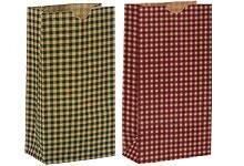 Zakken groen 11x6.5x20.5 p/10st blokbodem gingham