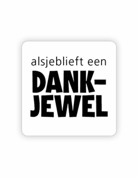 Sticker Alsjeblieft een dank je wel 35x35mm p/20st wit